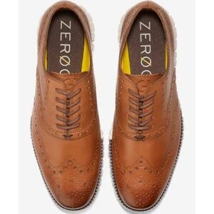 Cole Haan Zerogrand wingtip Oxford Shoes lightweight tan 9.5 NEW